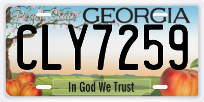 GA license plate CLY7259