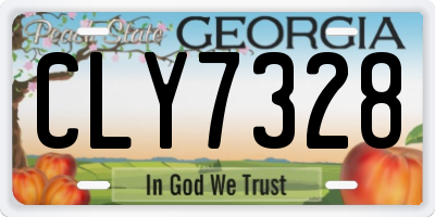 GA license plate CLY7328