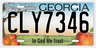 GA license plate CLY7346