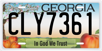 GA license plate CLY7361