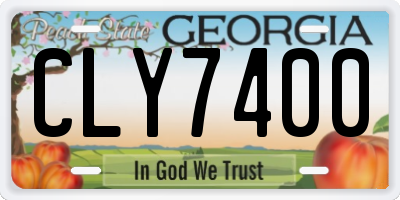 GA license plate CLY7400