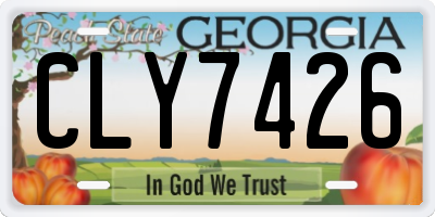 GA license plate CLY7426