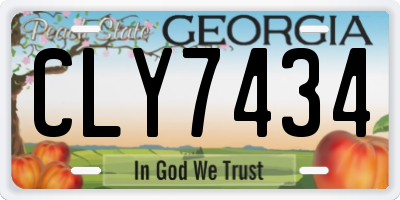 GA license plate CLY7434