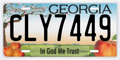 GA license plate CLY7449