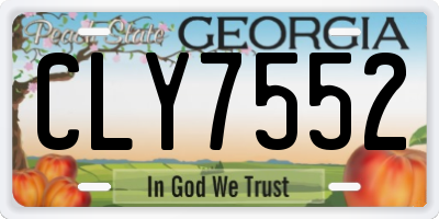 GA license plate CLY7552