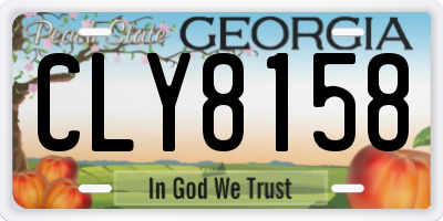 GA license plate CLY8158