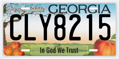GA license plate CLY8215