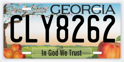 GA license plate CLY8262