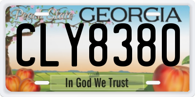 GA license plate CLY8380