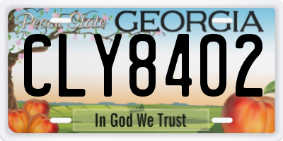 GA license plate CLY8402