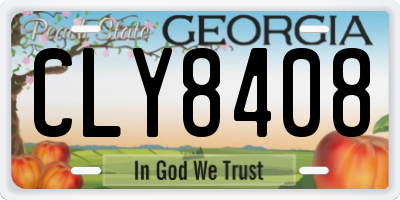 GA license plate CLY8408