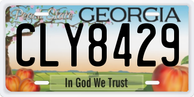 GA license plate CLY8429