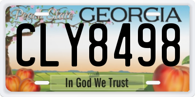 GA license plate CLY8498
