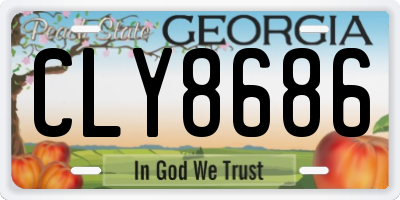 GA license plate CLY8686