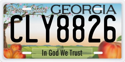 GA license plate CLY8826
