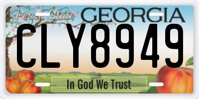 GA license plate CLY8949