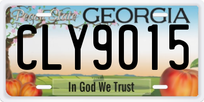 GA license plate CLY9015