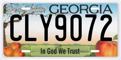 GA license plate CLY9072