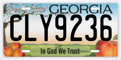 GA license plate CLY9236