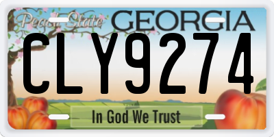 GA license plate CLY9274