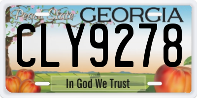 GA license plate CLY9278