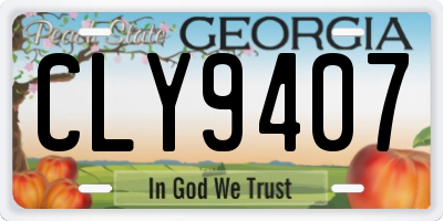 GA license plate CLY9407