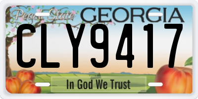 GA license plate CLY9417