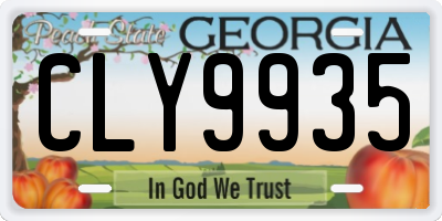 GA license plate CLY9935