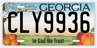 GA license plate CLY9936