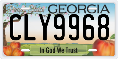 GA license plate CLY9968