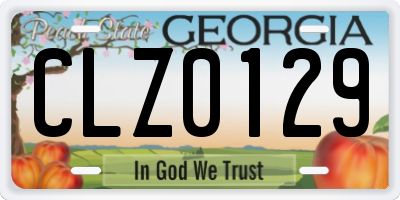 GA license plate CLZ0129