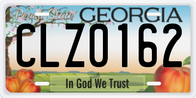GA license plate CLZ0162