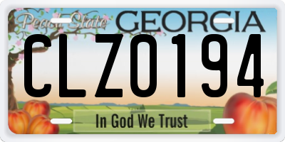 GA license plate CLZ0194