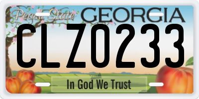 GA license plate CLZ0233