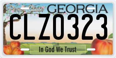 GA license plate CLZ0323