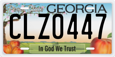 GA license plate CLZ0447