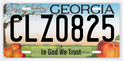 GA license plate CLZ0825