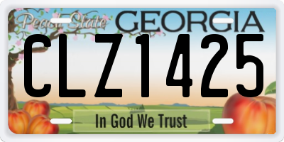 GA license plate CLZ1425