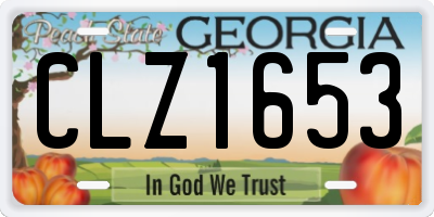 GA license plate CLZ1653
