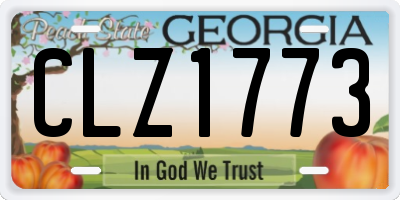 GA license plate CLZ1773