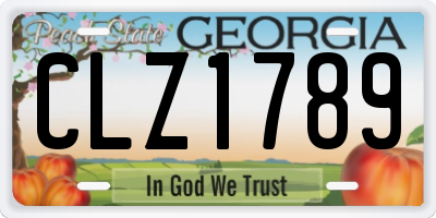 GA license plate CLZ1789