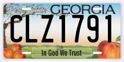 GA license plate CLZ1791