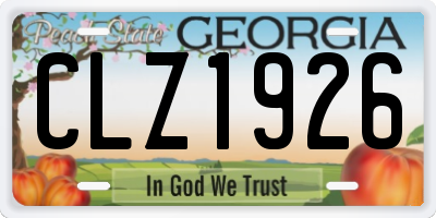 GA license plate CLZ1926