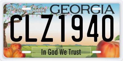 GA license plate CLZ1940