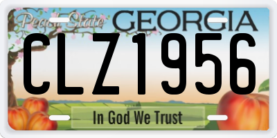 GA license plate CLZ1956