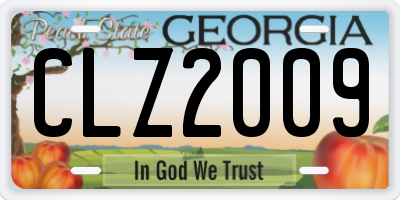 GA license plate CLZ2009