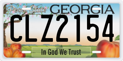 GA license plate CLZ2154