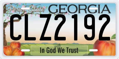 GA license plate CLZ2192