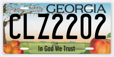 GA license plate CLZ2202
