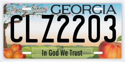 GA license plate CLZ2203